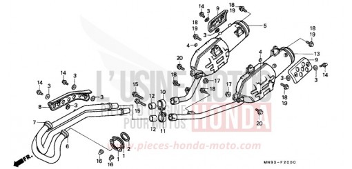 SILENCIEUX D'ECHAPPEMENT NX650L de 1990